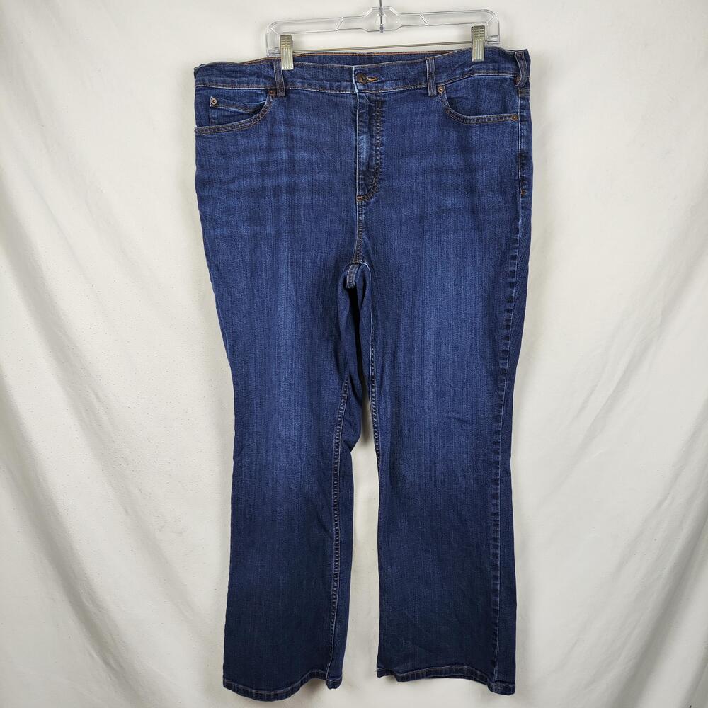 Duluth Trading Co Jeans Womens 18W Plus Size Medium Wash Blue High Rise Straight